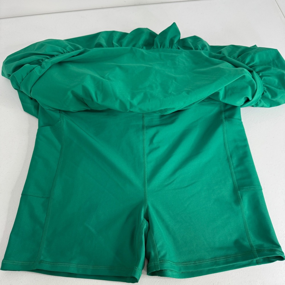 YPB Abercrombie Bubble Hem Mini Skirt Womens XL Green Tennis Golf Preppy Skort - Picture 6 of 11